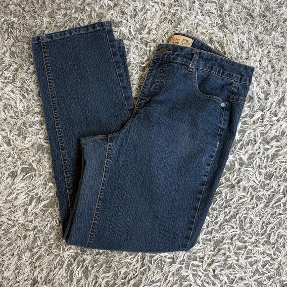 JMS Just My Size Stretch Classic Jeans Womens 16W Average Straight Leg Dark Blue - Picture 1 of 13